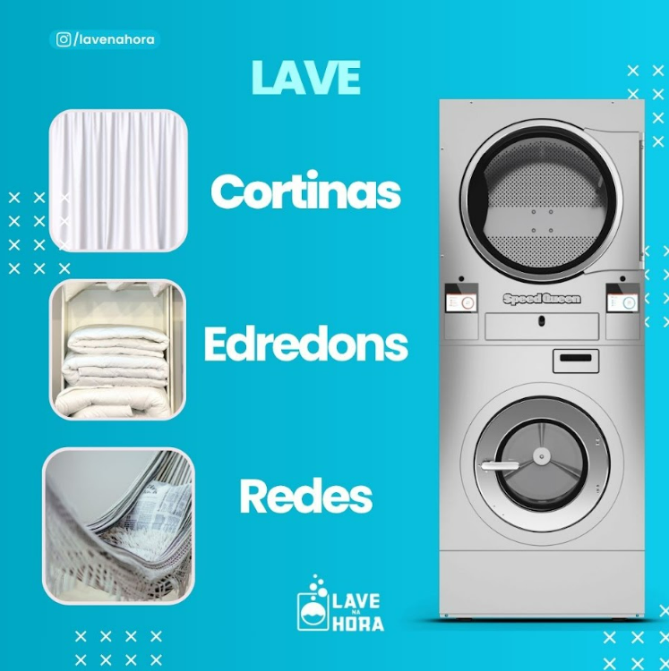 Máquina industrial para lavar cortinas, edredons e redes